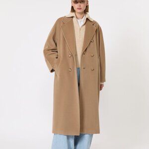 Wool Cashmere Double-Breasted Camel Coat